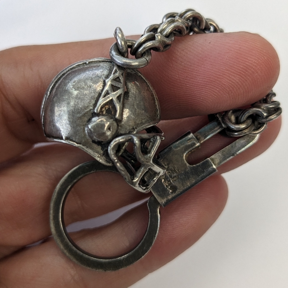 VTG RARE!! 21g MEXICO .925 HOUSTON OILERS FOOTBALL HELMET KEYCHAIN